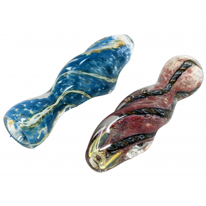 3" Frit & Braided Swirl Twist Body Chillum Hand Pipe - (Pack of 2) [GWRKP126]