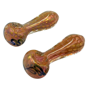 4" Heavy Gold Fumed Dot Art Hand Pipe - (Pack of 2) [RKP232]