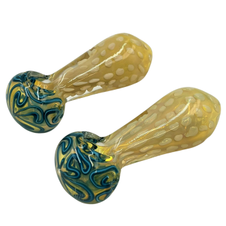 4" Heavy Silver Fumed Dot Art Hand Pipe - (Pack of 2) [RKP240]