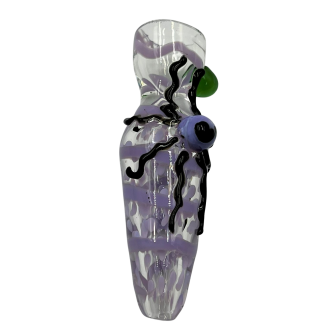 3.5" Slyme Ribbon & Dot Octopus Top Chillum Hand Pipe - (Pack of 3) [RKP245]