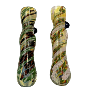 3.5" Silver Fumed Dual Ribbon Twist Chillum Hand Pipe - (Pack of 2) [RKP248]