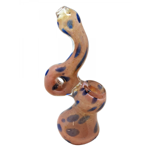 7" Double Tone Frit Polka Dot Donut Bubbler Hand Pipe - [DJ487]