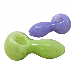 3" Slyme Frit Art Assorted Colors Hand Pipe - 2pk [DJ530]