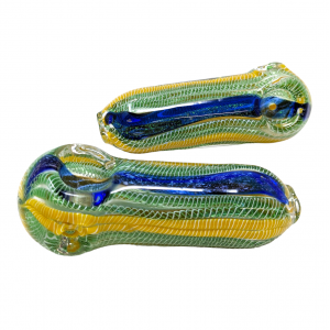 4" Straight Twisted Rod Dicro Art Spoon Hand Pipe - (Pack of 2) [DJ542]