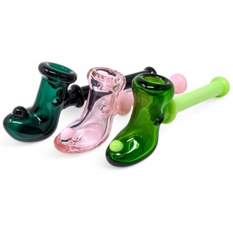 6" Sleek Stompers Hammer Bubbler Hand Pipes [DJ635]