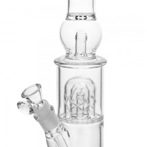 Crystal Series by HPG - 16" Ball Ice Catcher Multi Dome Perc Beaker Water Pipe - [ES22183-BX]