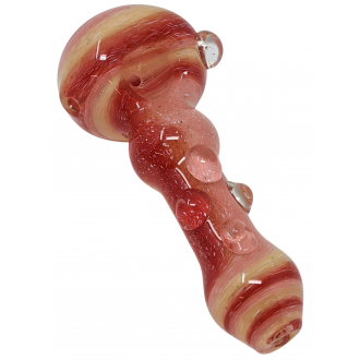 5" Frit Dot Candy Strip Art Multi Marble Body Hand Pipe - (Pack of 2) [DJ491]