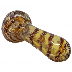 4" Silver Fumed Twisted Rod Art Hand Pipe - Assorted Colors [DJ499]