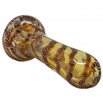 4" Silver Fumed Twisted Rod Art Hand Pipe - Assorted Colors [DJ499]