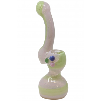 8" Slyme Frit Twist Tri-Marble Heavy Bubbler Hand Pipe - [DJ502]