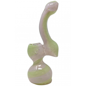 8" Slyme Frit Twist Tri-Marble Heavy Bubbler Hand Pipe - [DJ502]