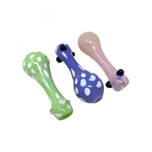 Assorted Slyme Polka Dot Multi Marble Round Mouth Chillum Hand Pipe - (Pack of 3) [GWRKP19]