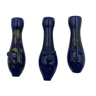 3" US-Made Fumed Gold Polka Dot Tri-Marble Chillum Hand Pipe - (Pack of 2) [GWRKP98]