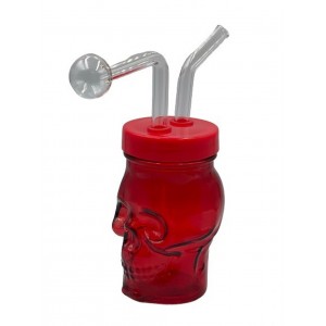 Skull Head Juicebox Bubbler Hand Pipe with Oil Dome - [JO18]