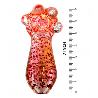 7" Gold Fumed Dot Art Jumbo Heavy Hand Pipe - [KP22]