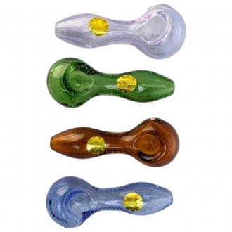 On Point Glass - 4.25" Transparent Color WaterT Spoon Hand Pipe [MBPP229] 