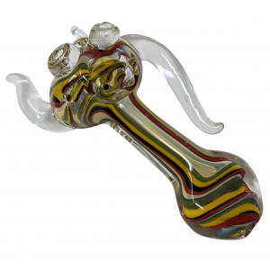 5" Spike Art Rasta & Silver Fumed Hand Pipe [MTS0005]