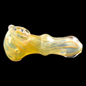 3.5" Swirl Art Gold Fumed Spoon Hand Pipe - 2pk