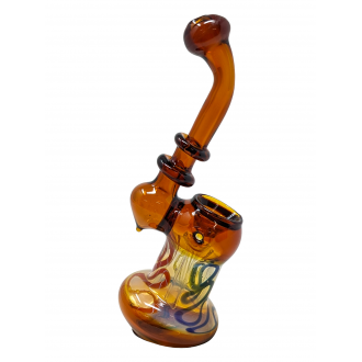 5.5" Double Rim Curvy Swirl Bubbler Hand Pipe - [RJA17]