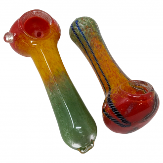 4.5" Rasta Frit Art Hand Pipe (Pack Of 2) [RJA2]