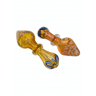 3.5" Gold Fumed Single Rim Hand Pipe (Pack Of 2) - [RJA35]