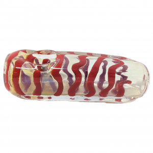 3" Silver Fumed Spiral Art Square Shape Hand Pipe (Pack of 2) - [ RJA47]