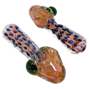 5" Heavy Gold Fumed Dot Art Hand Pipe - (Pack of 2) [RKB40]