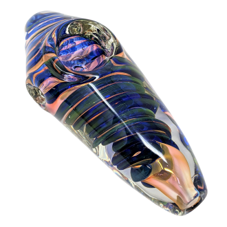 5" Heavy Gold Fumed Dicro Swirl Art Hand Pipe - (Pack of 2) [RKB56]