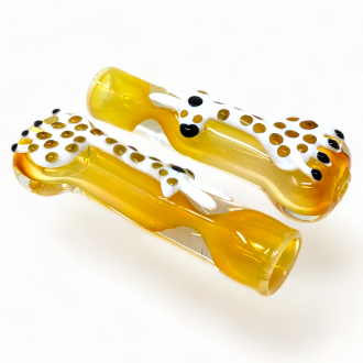 3.5" Gold Fumed Graceful Giraffe Art Chillum Hand Pipe - 2Ct [RKD17]