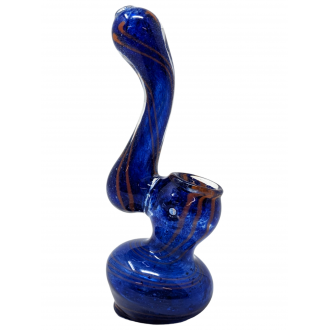 4" Assorted Mini Frit Line Bubbler Hand Pipe - [RKGB4]