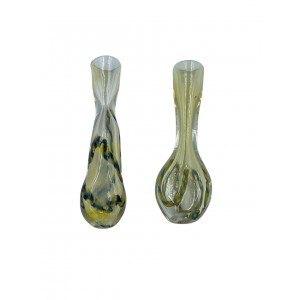 3" Assorted Silver Fumed Striped Line Twisted Body Chillum Hand Pipe - (Pack of 2) [GWRKD69]