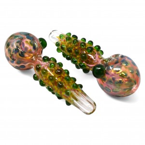 5.5" Gold Fumed Multi Marble Frit Art Hand Pipe (Pack of 2)