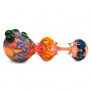 4.5" Gold Fumed Twisted Ribbon Art Hand Pipe (Pack of 2)