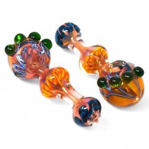 4.5" Gold Fumed Twisted Ribbon Art Hand Pipe (Pack of 2)