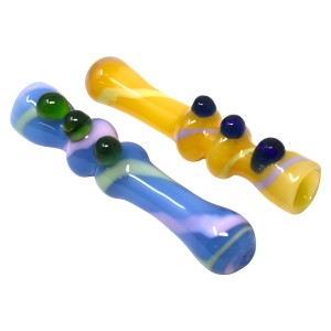 3.5" Slime Tube Twisted Line Art Chillum Hand Pipe (Pack of 5)