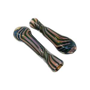 3" Gold Fumed Galaxy Swirl Flat Mouth Chillum Hand Pipe - (Pack of 2) [GWRKP42] 
