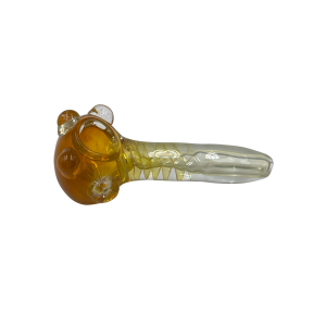 4.5" Heavy Gold Fumed Head Swirl Art Body Spoon Hand Pipe (Pack of 2) [RPHAN0121] 