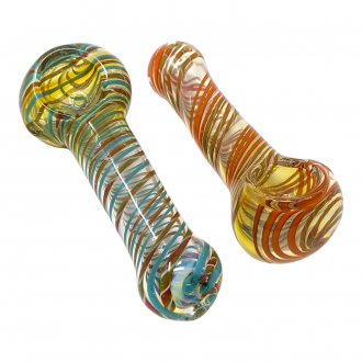 4" Swirl Art Hand Pipe (Pack of 2) [SDK367]