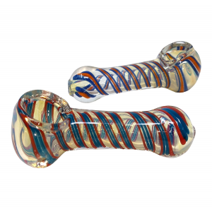 3.25" Full Twisted Art Silver Fumed Hand Pipe - (Pack of 2) [SDK493]