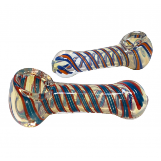 3.25" Full Twisted Art Silver Fumed Hand Pipe - (Pack of 2) [SDK493]