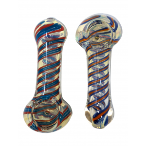 3.25" Full Twisted Art Silver Fumed Hand Pipe - (Pack of 2) [SDK493]