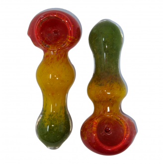 3.25" Solid Color Rasta Frit Art Hand Pipe (Pack of 2) [SDK501] 