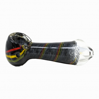 4" Assorted Frit Rasta Stripe Hand Pipe (Pack of 2) [SDK598]