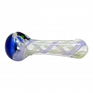 4" Assorted Slyme Cross Line Dot Head Hand Pipe (Pack of 2) [SDK618]