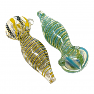 4" Fat Swirl Body Slim Mouth Hand Pipe (Pack of 2) [SDK638]