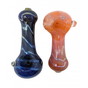 3.25" Frit Art Twisted Design Hand Pipe (Pack of 2) - [SDK642]