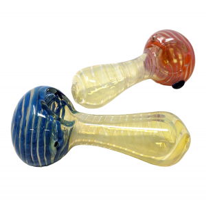 3.5" Silver Fumed Twisted Lines Head Hand Pipe (Pack of 2) - [SDK646]