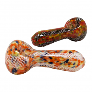 3.25" Frit Art Spoon Hand Pipe - (Pack of 2) [SDK654]