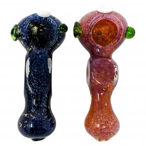 3.5" Frit Art Cubular Body Spoon Hand Pipe - 2Pk [SDK671]