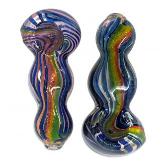 3.5" Gold Fumed Art Rasta Dicro Hand Pipe (Pack Of 2) [SG1554]